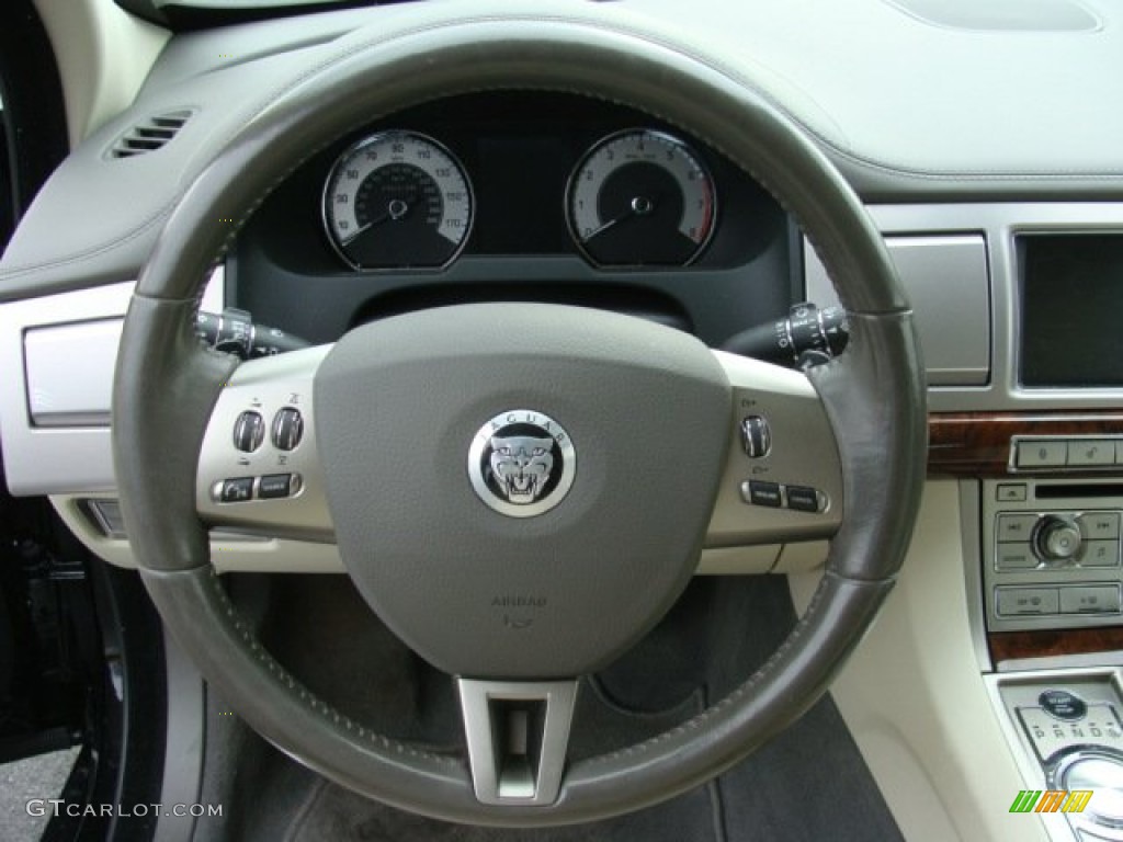 2009 Jaguar XF Luxury Ivory/Oyster Steering Wheel Photo #59177066