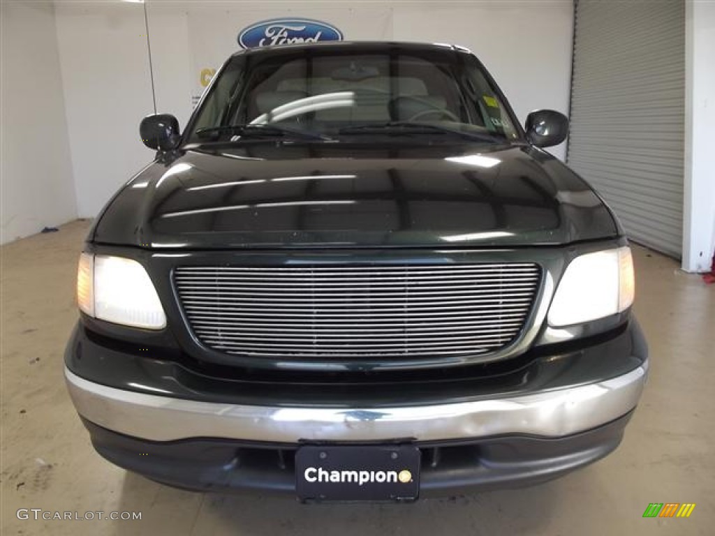 2002 F150 Lariat SuperCrew - Dark Highland Green Metallic / Medium Parchment photo #2
