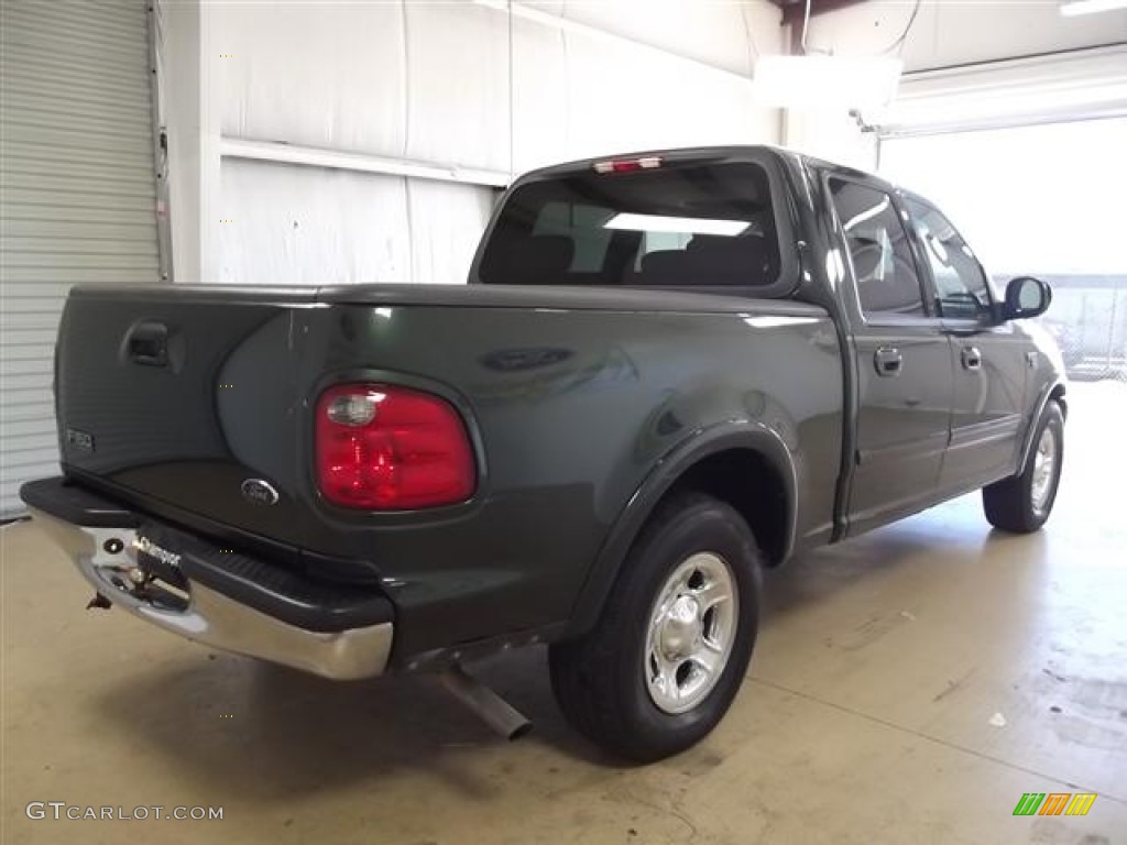 2002 F150 Lariat SuperCrew - Dark Highland Green Metallic / Medium Parchment photo #4