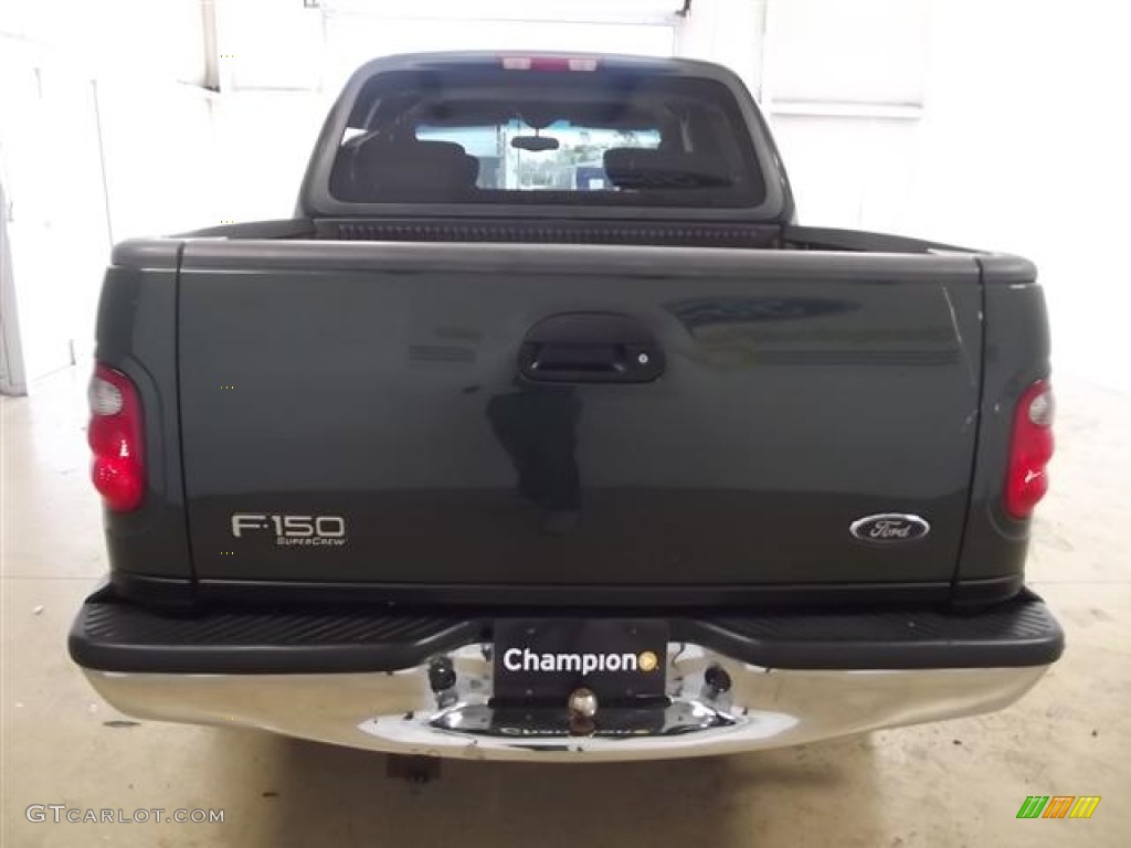 2002 F150 Lariat SuperCrew - Dark Highland Green Metallic / Medium Parchment photo #5