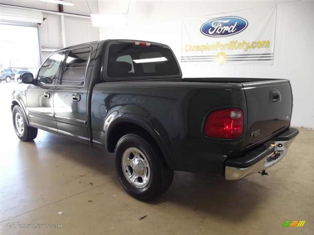 2002 F150 Lariat SuperCrew - Dark Highland Green Metallic / Medium Parchment photo #6