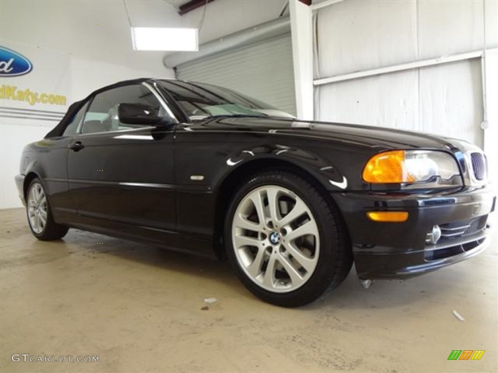 2001 3 Series 330i Convertible - Jet Black / Beige photo #3