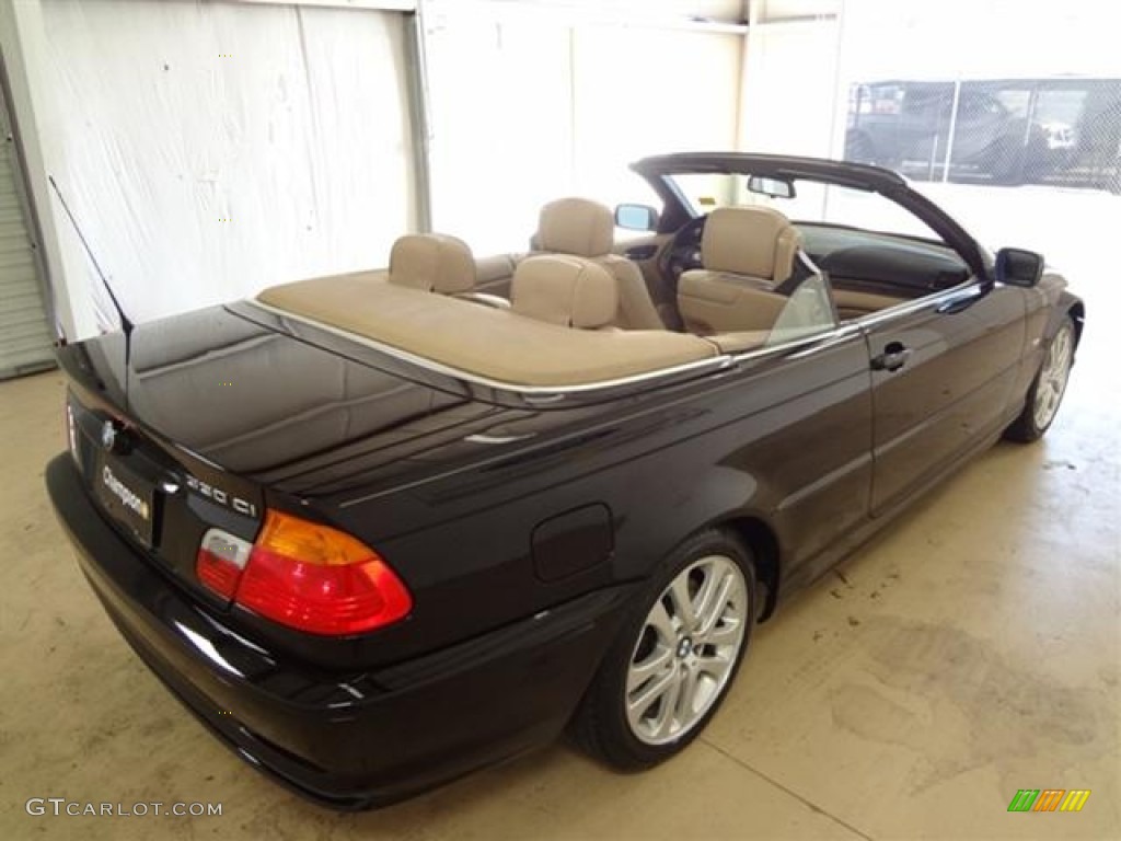 2001 3 Series 330i Convertible - Jet Black / Beige photo #11