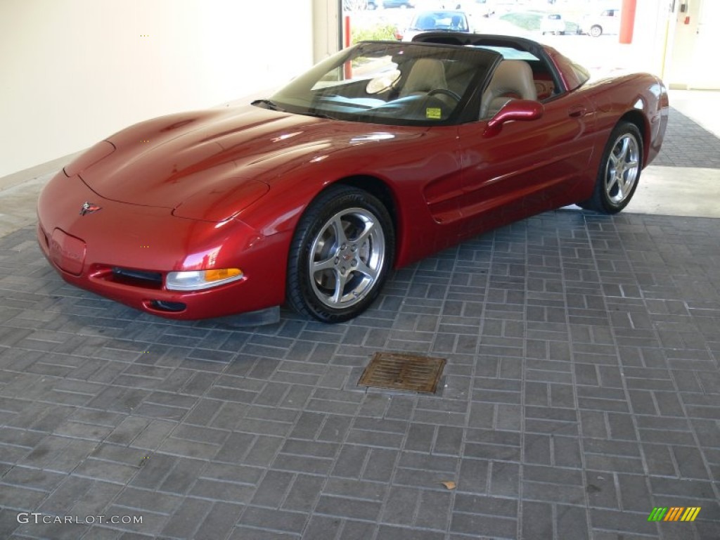 2000 Corvette Coupe - Magnetic Red Metallic / Light Oak photo #1