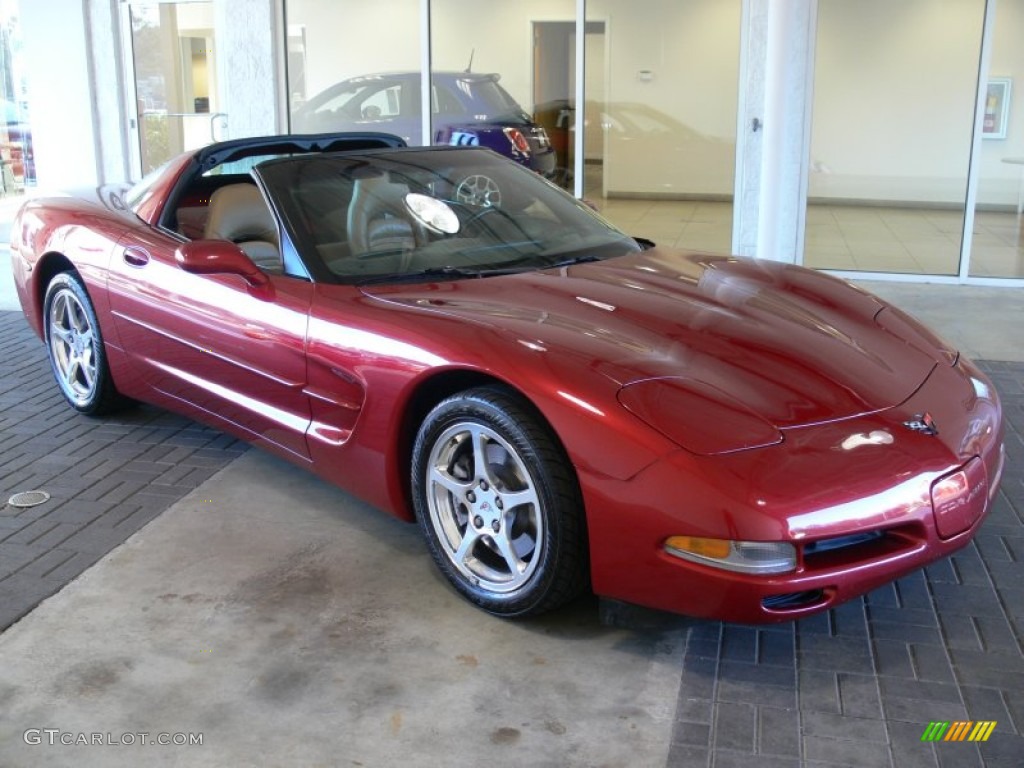 2000 Corvette Coupe - Magnetic Red Metallic / Light Oak photo #8