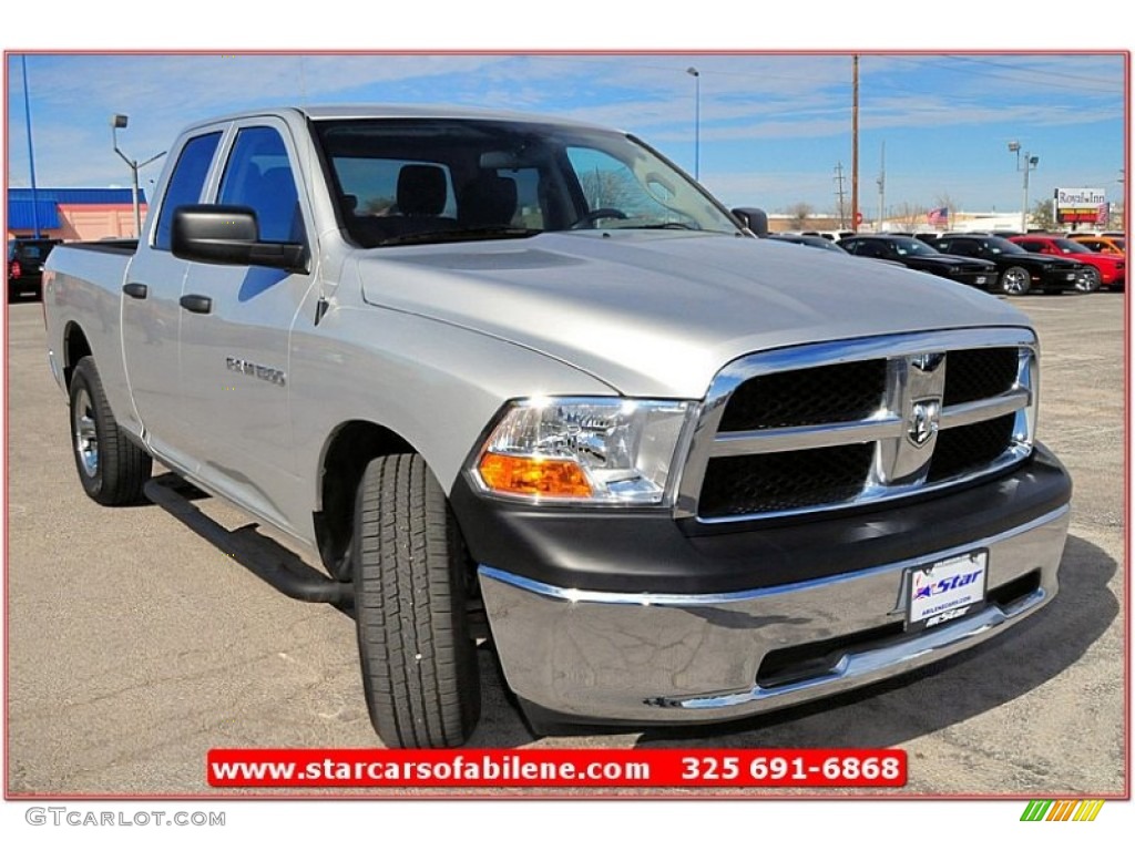 2011 Ram 1500 ST Quad Cab - Bright Silver Metallic / Dark Slate Gray/Medium Graystone photo #9