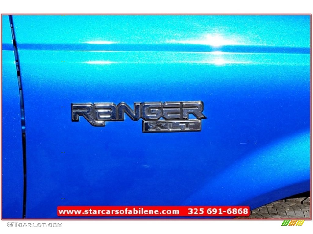2001 Ranger XLT SuperCab - Bright Island Blue Metallic / Medium Prairie Tan photo #8