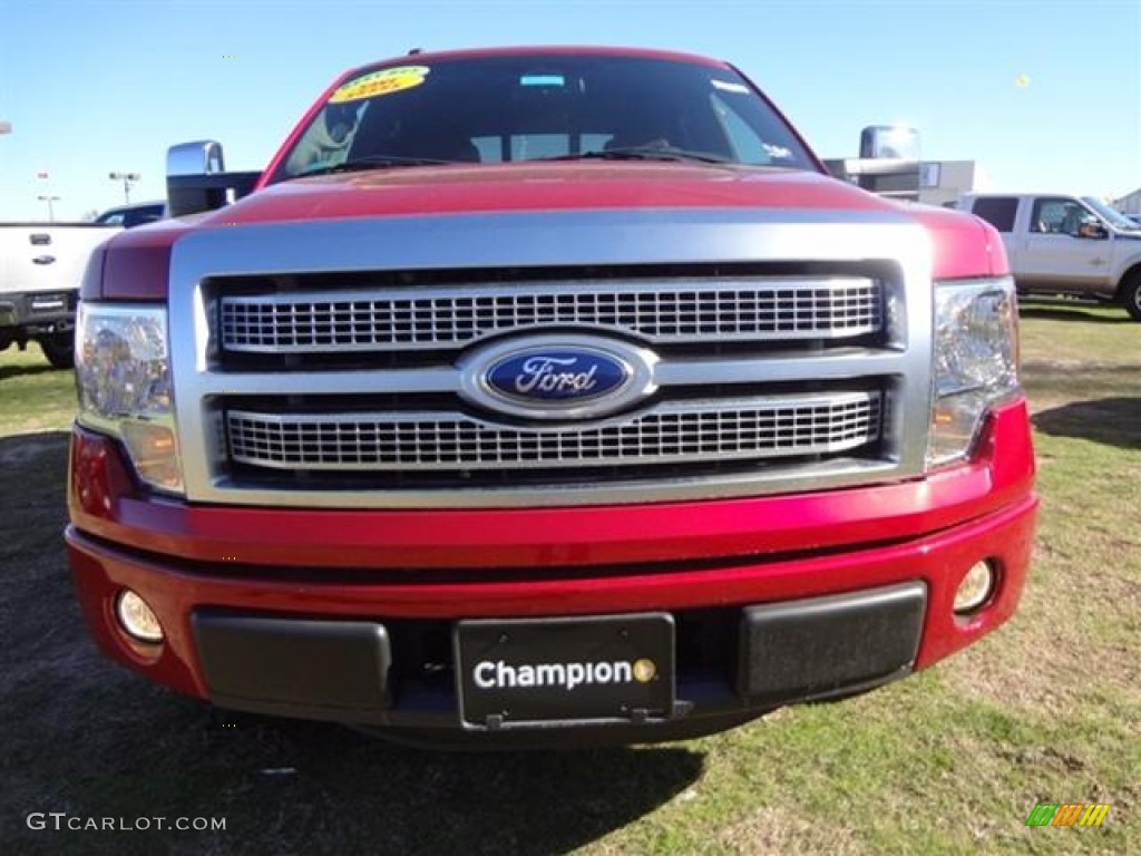 2011 F150 Platinum SuperCrew - Red Candy Metallic / Sienna Brown/Black photo #2