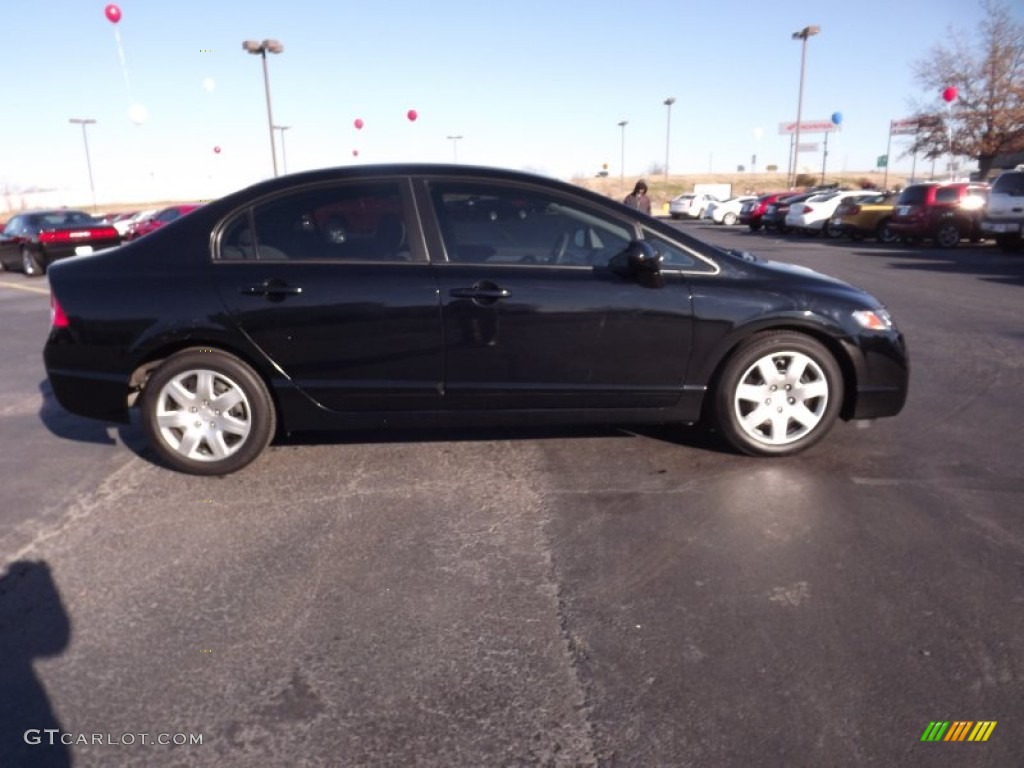 2010 Civic LX Sedan - Crystal Black Pearl / Gray photo #4