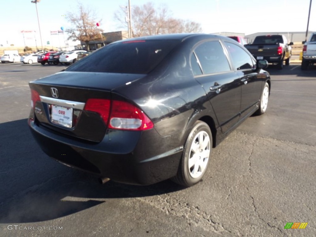 2010 Civic LX Sedan - Crystal Black Pearl / Gray photo #5