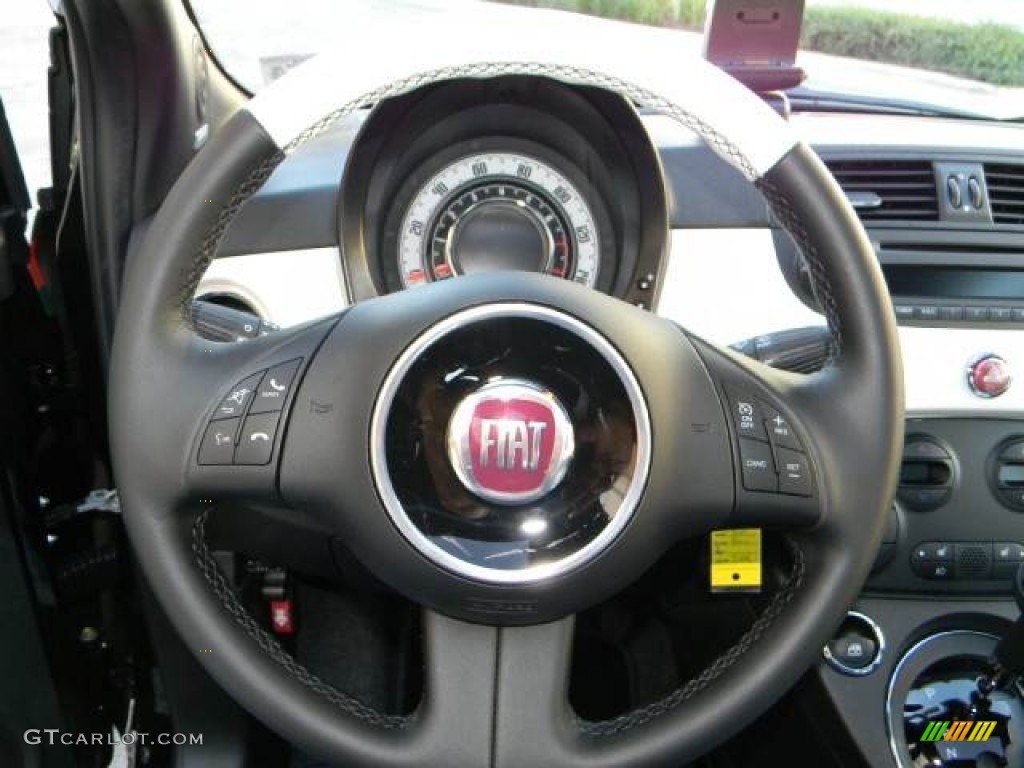 2012 Fiat 500 Gucci 500 by Gucci Nero (Black) Steering Wheel Photo #59188157
