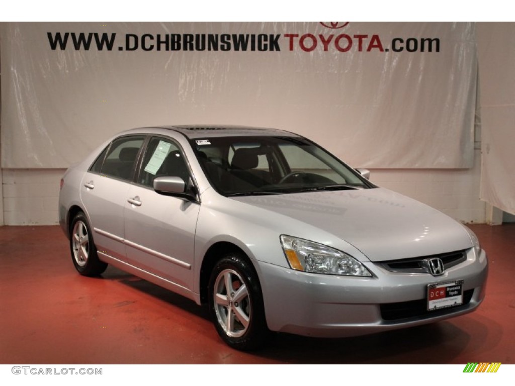 2004 Accord EX Sedan - Satin Silver Metallic / Black photo #4