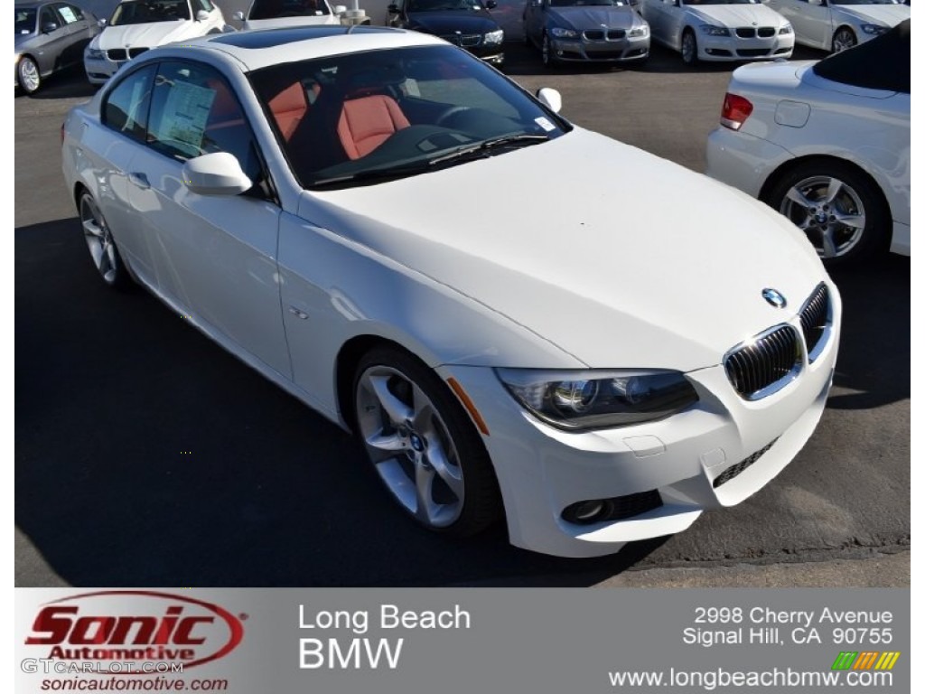 2012 3 Series 335i Coupe - Alpine White / Coral Red/Black photo #1