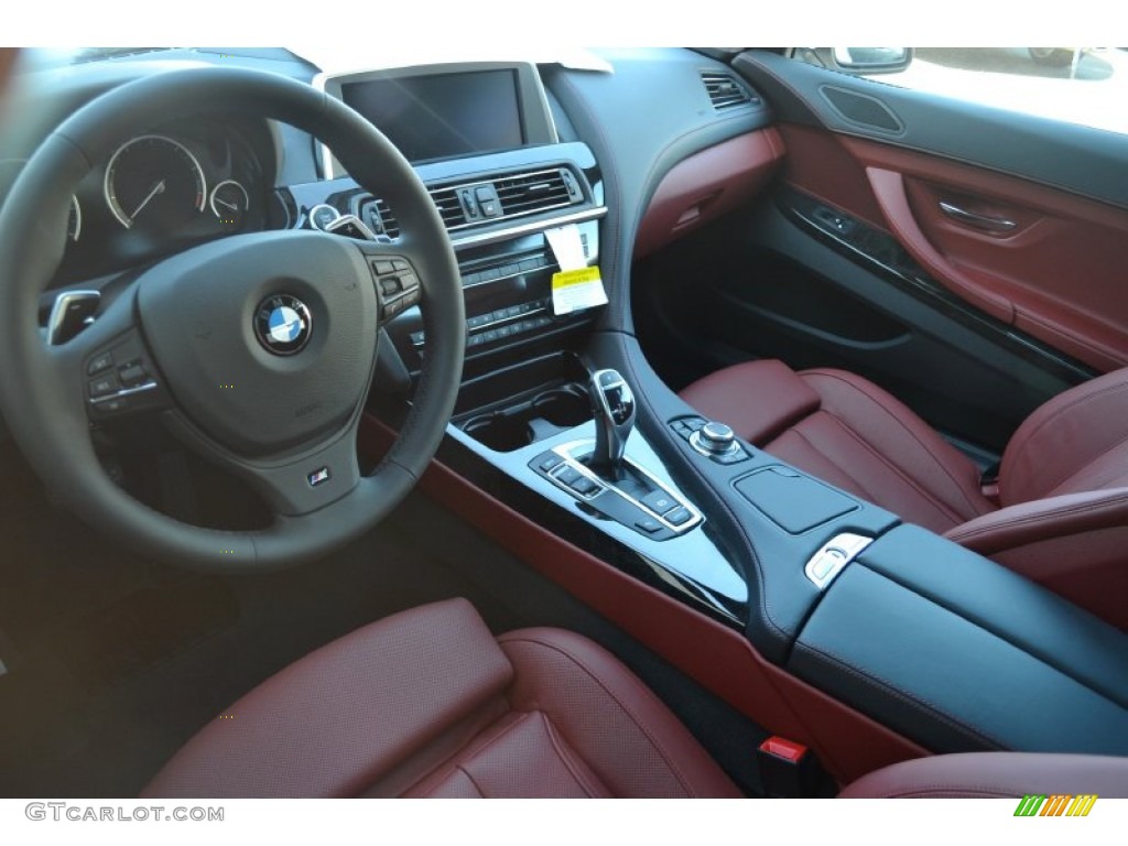Vermillion Red Nappa Leather Interior 2012 BMW 6 Series 640i Coupe Photo #59193335