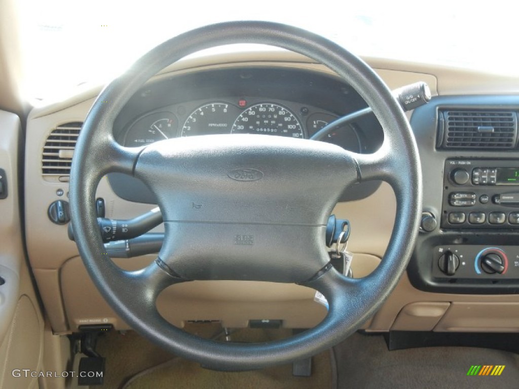 2001 Ford Explorer XLS Medium Prairie Tan Steering Wheel Photo #59193434