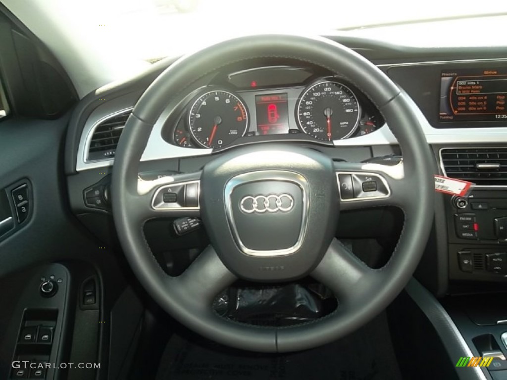 2012 Audi A4 2.0T quattro Sedan Black Steering Wheel Photo #59195939