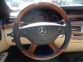2007 Mercedes-Benz S designo Porcelain Beige Interior Steering Wheel Photo