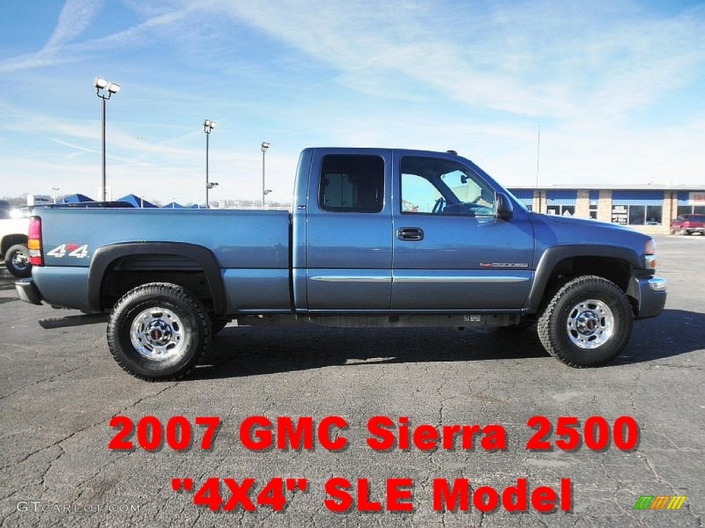 2007 Sierra 2500HD Classic SLE Extended Cab 4x4 - Stealth Gray Metallic / Ebony Black photo #1