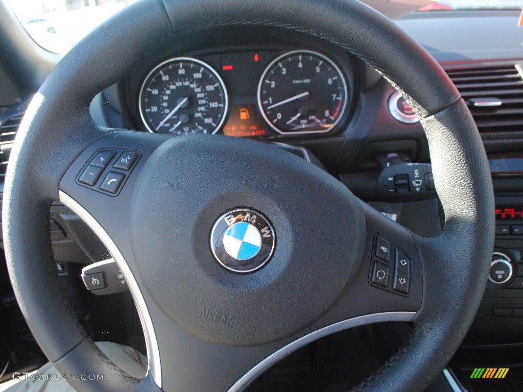 2011 BMW 1 Series 135i Convertible Gray Steering Wheel Photo #59199461