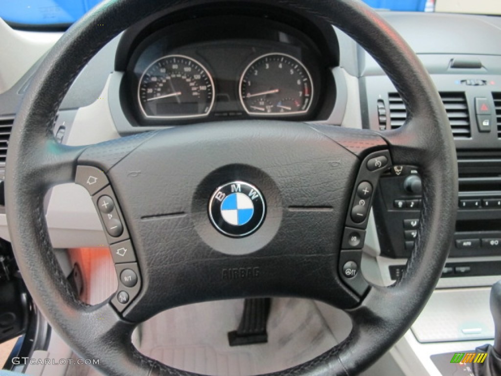 2006 BMW X3 3.0i Grey Steering Wheel Photo #59200412