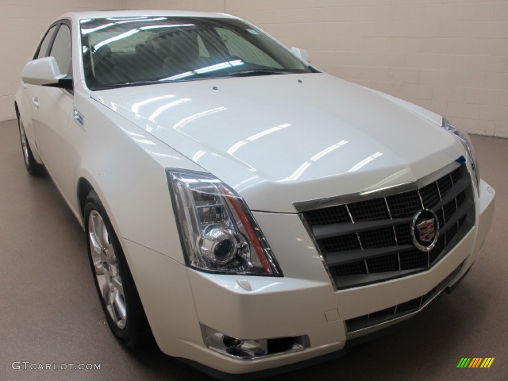 2009 CTS 4 AWD Sedan - White Diamond Tri-Coat / Cashmere/Cocoa photo #1