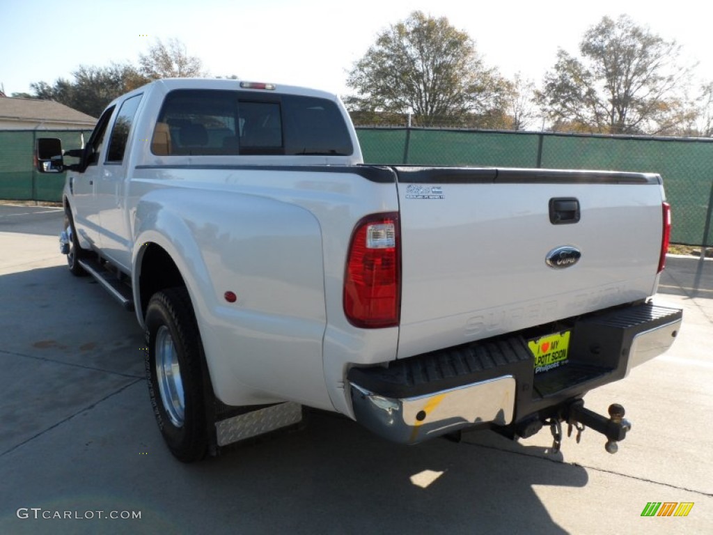 2010 F350 Super Duty Lariat Crew Cab 4x4 Dually - White Platinum Metallic Tri-Coat / Medium Stone photo #5