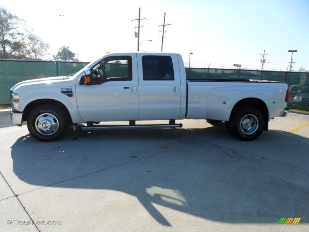 2010 F350 Super Duty Lariat Crew Cab 4x4 Dually - White Platinum Metallic Tri-Coat / Medium Stone photo #6