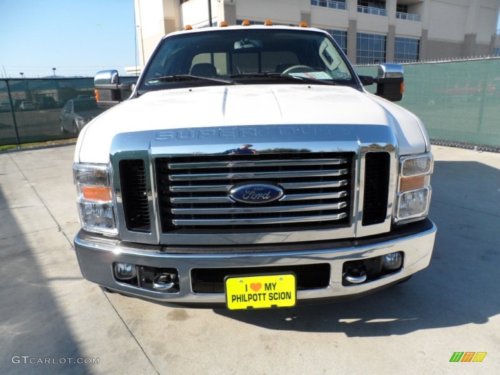 2010 F350 Super Duty Lariat Crew Cab 4x4 Dually - White Platinum Metallic Tri-Coat / Medium Stone photo #8