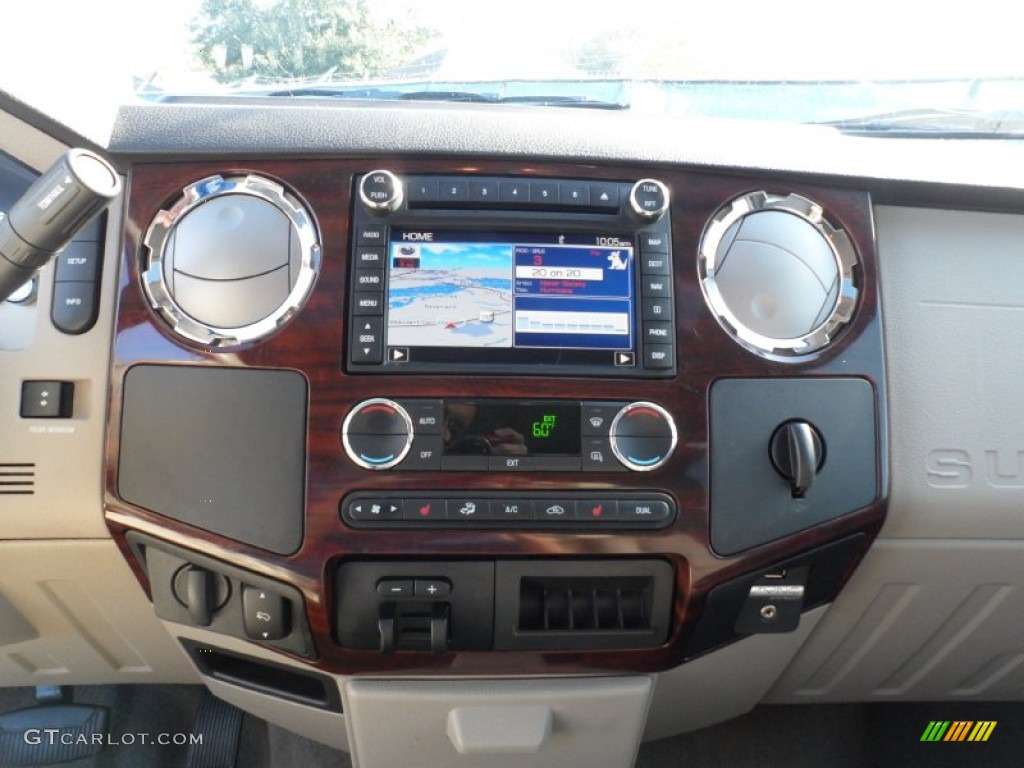 2010 F350 Super Duty Lariat Crew Cab 4x4 Dually - White Platinum Metallic Tri-Coat / Medium Stone photo #33