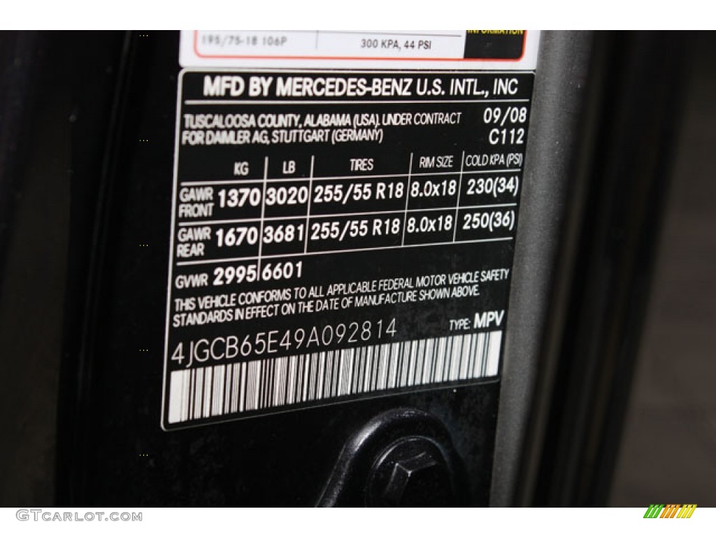 2009 R Color Code 112 for Majestic Black Metallic Photo #59207019