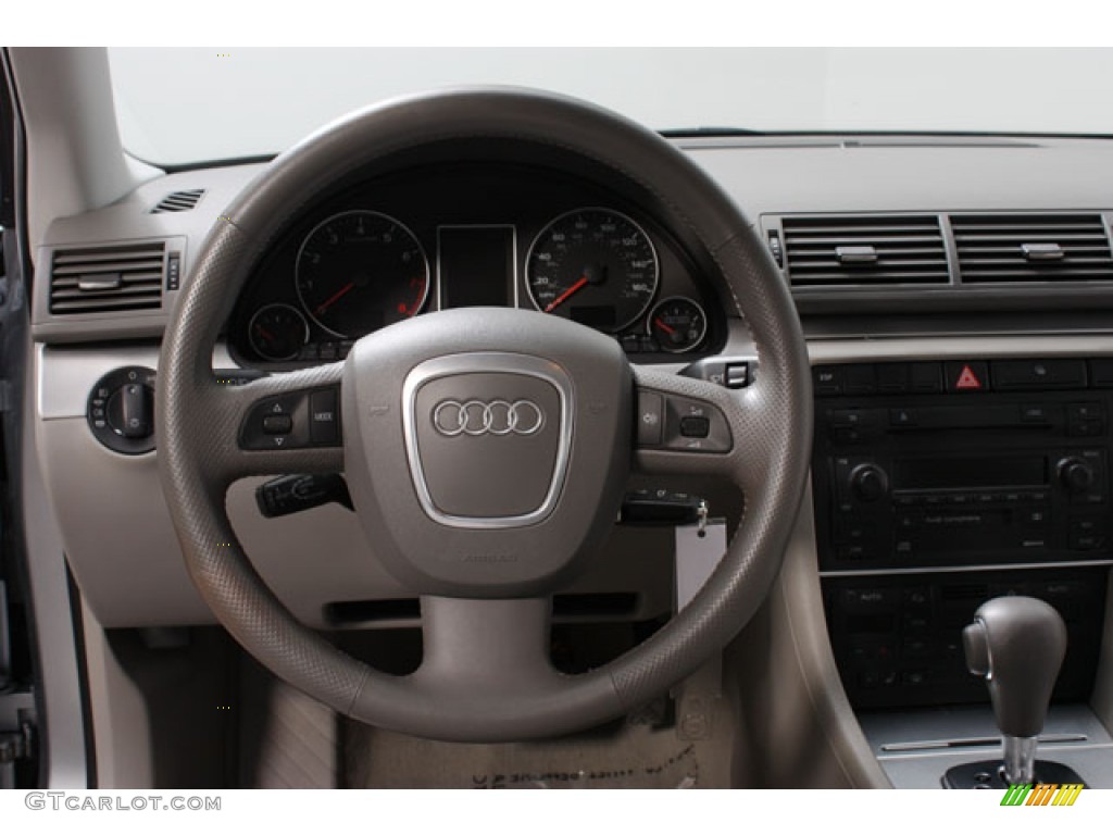 2005 Audi A4 2.0T quattro Sedan Grey Steering Wheel Photo #59207087