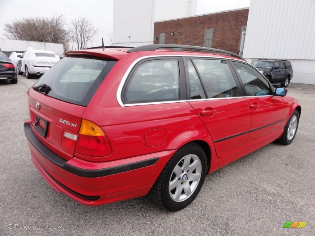 2005 3 Series 325xi Wagon - Electric Red / Natural Brown photo #8
