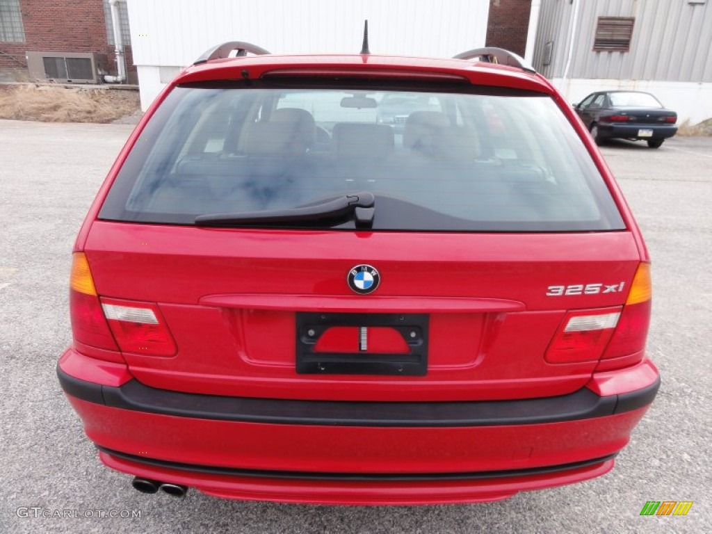 2005 3 Series 325xi Wagon - Electric Red / Natural Brown photo #9