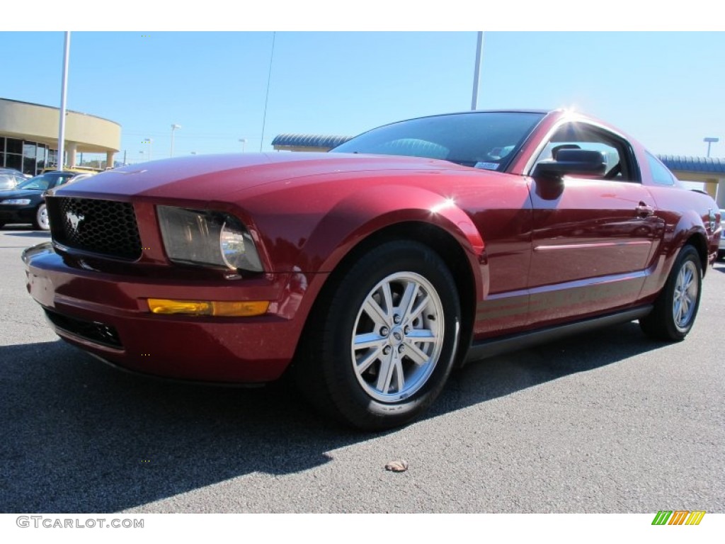 2008 Mustang V6 Premium Coupe - Dark Candy Apple Red / Light Graphite photo #1