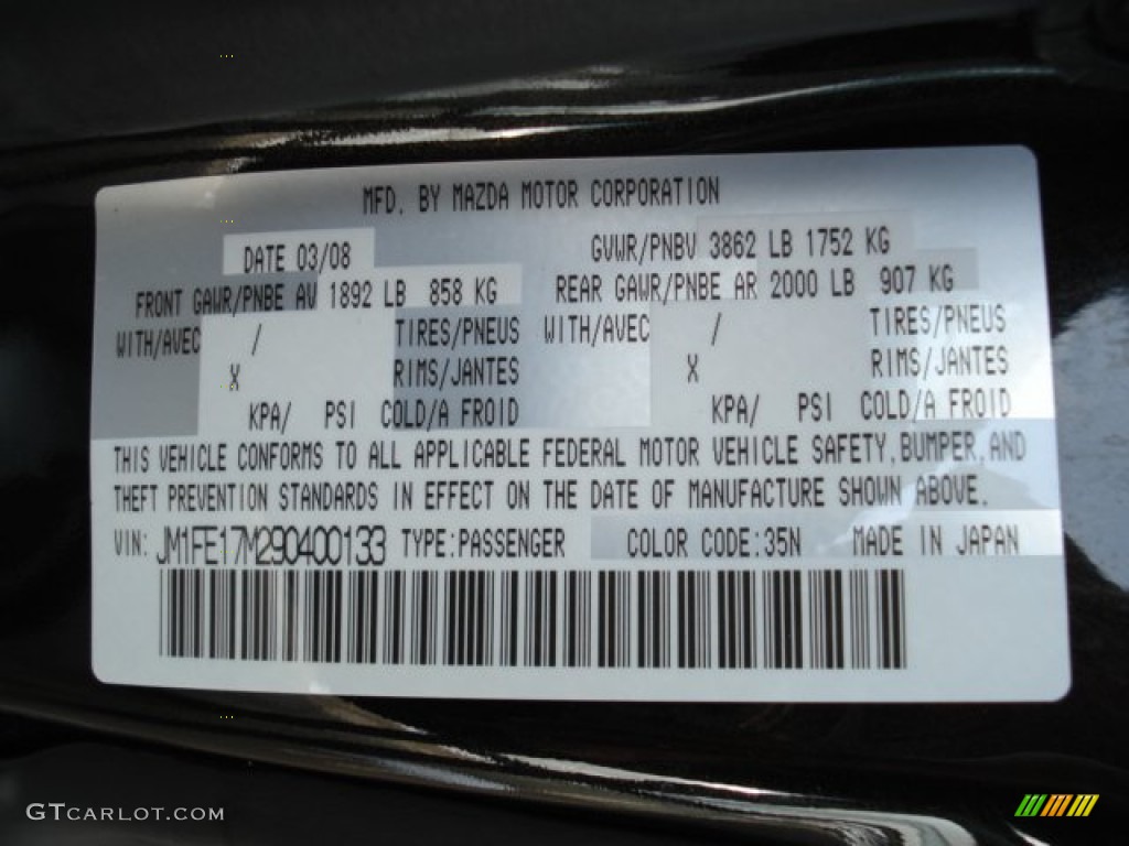 2009 Mazda RX-8 Grand Touring Color Code Photos