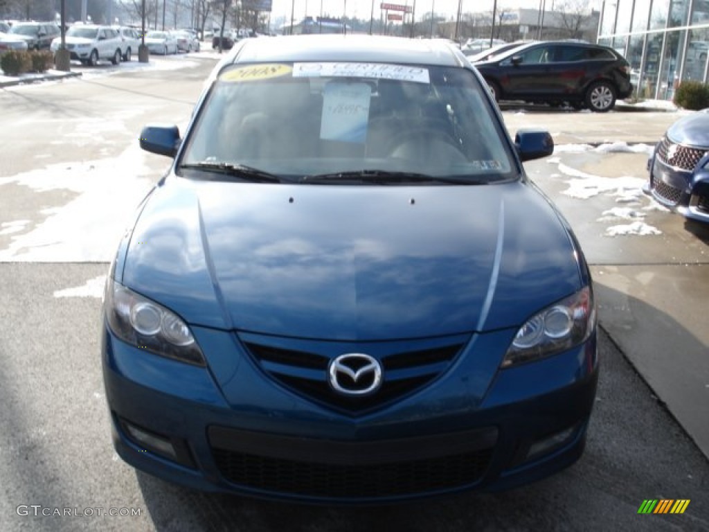 2008 MAZDA3 s Touring Sedan - Phantom Blue Mica / Black photo #2
