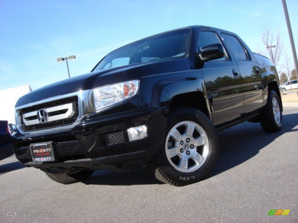 2011 Ridgeline RTS - Crystal Black Pearl / Gray photo #1