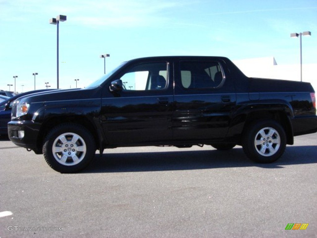 2011 Ridgeline RTS - Crystal Black Pearl / Gray photo #3