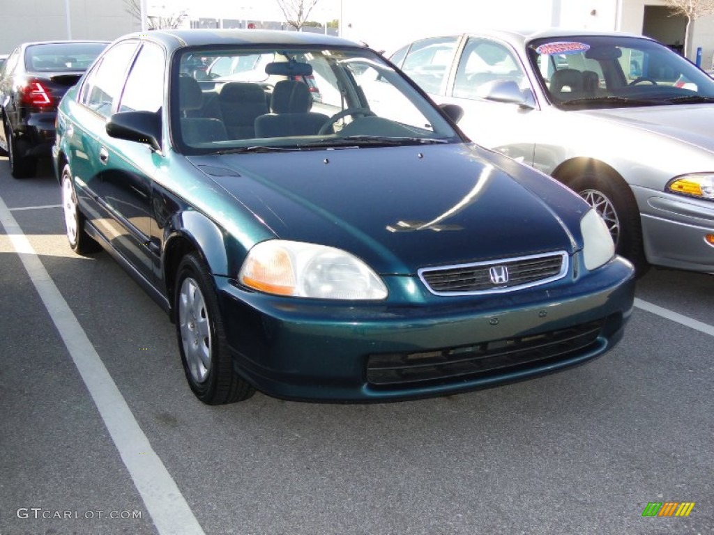 1998 Civic DX Sedan - Cypress Green Pearl / Black photo #3