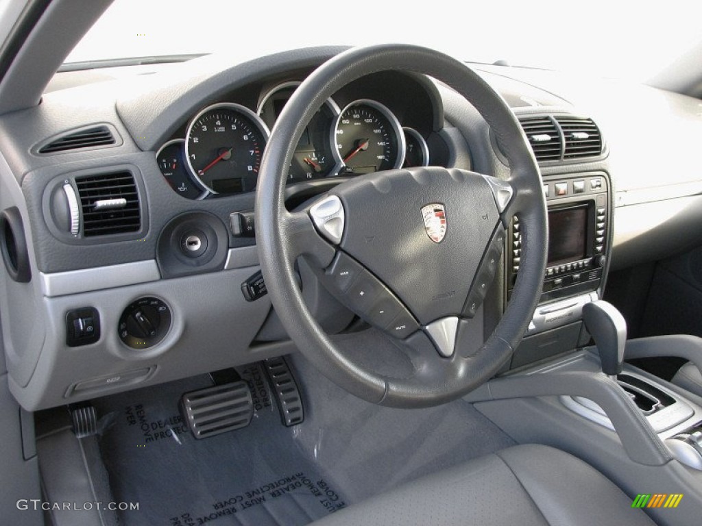 2008 Porsche Cayenne S Stone/Steel Grey Steering Wheel Photo #59226987