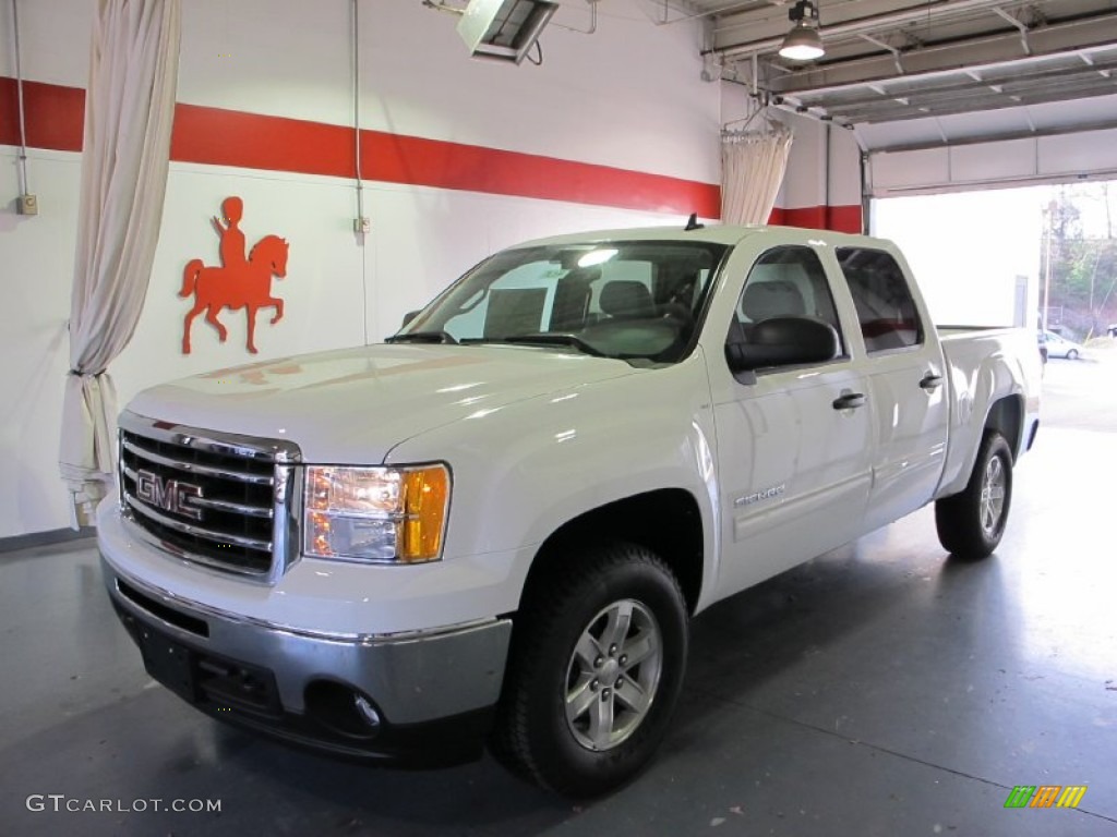 2012 Sierra 1500 SLE Crew Cab 4x4 - Summit White / Dark Titanium/Light Titanium photo #1