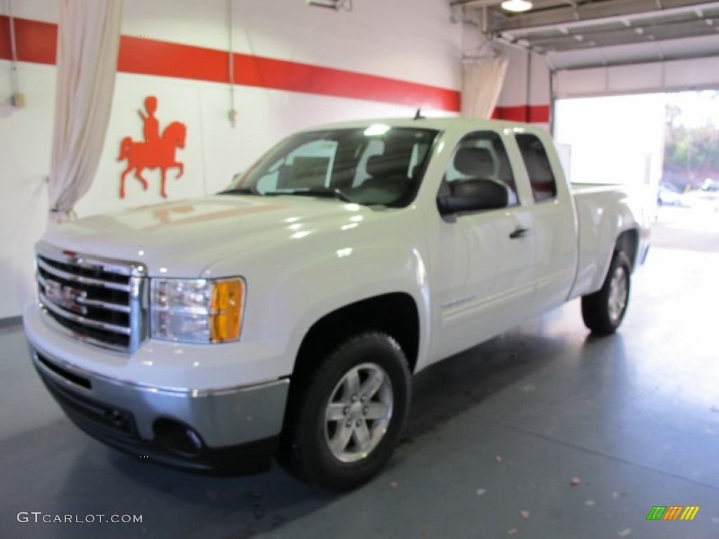 2012 Sierra 1500 SLE Extended Cab 4x4 - Summit White / Ebony photo #1