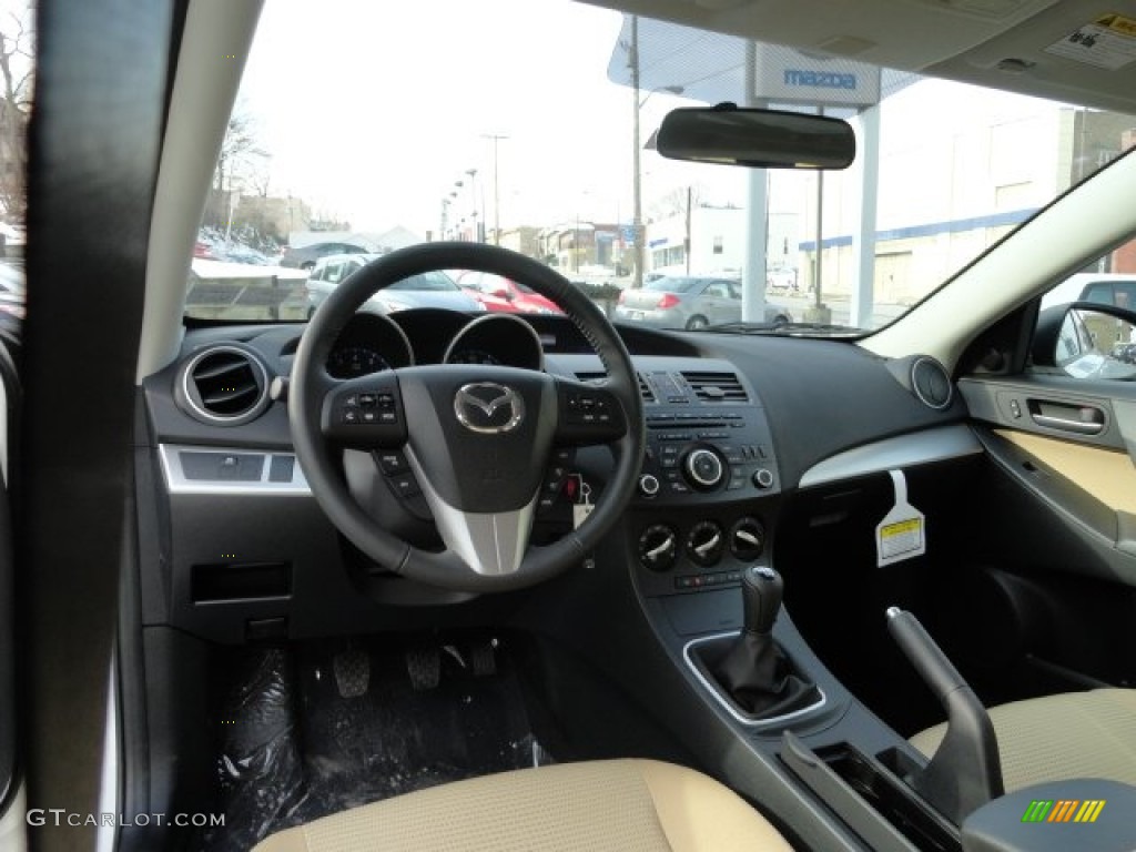 2012 MAZDA3 i Touring 5 Door - Crystal White Pearl Mica / Dune Beige photo #12