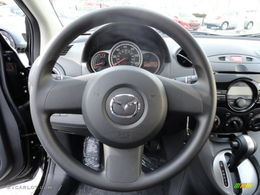 2012 Mazda MAZDA2 Sport Black Steering Wheel Photo #59228168