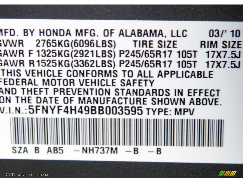 2011 Pilot Color Code NH737 for Polished Metal Metallic Photo #59229054
