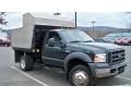 2005 Dark Green Satin Metallic Ford F550 Super Duty XL Regular Cab 4x4 Chassis Dump Truck  photo #3