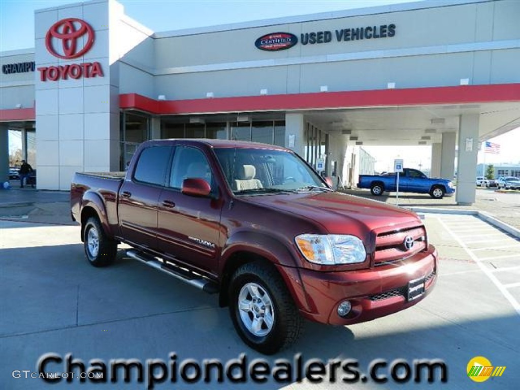 2005 Tundra Limited Double Cab - Salsa Red Pearl / Taupe photo #1