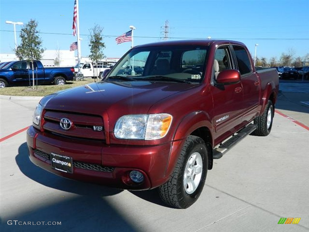 2005 Tundra Limited Double Cab - Salsa Red Pearl / Taupe photo #7