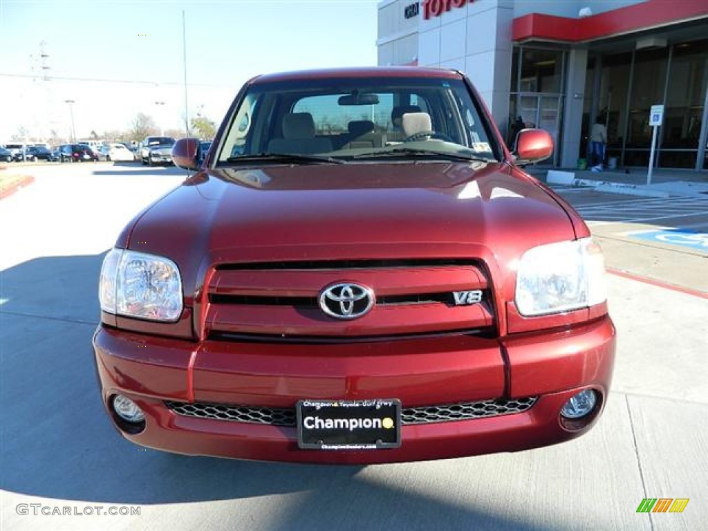 2005 Tundra Limited Double Cab - Salsa Red Pearl / Taupe photo #8