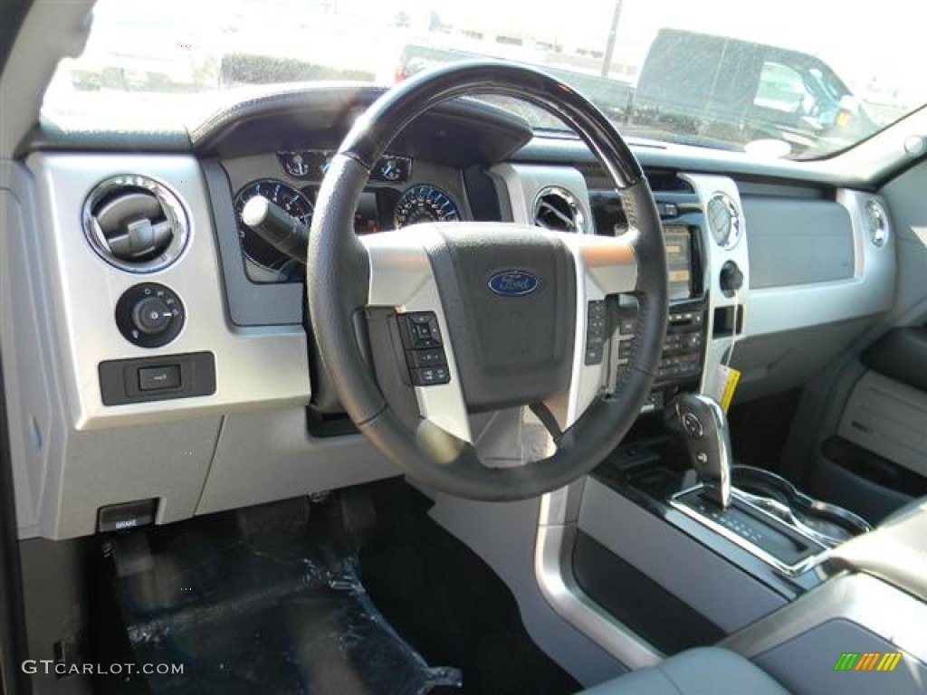 2012 Ford F150 Platinum SuperCrew 4x4 Platinum Steel Gray/Black Leather Dashboard Photo #59232612